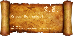Kraus Bernadett névjegykártya